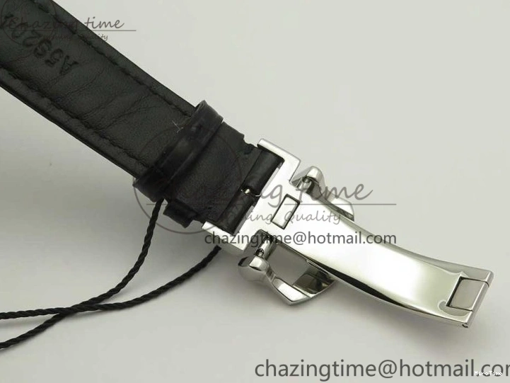 MIROTIME 0327 Snug Portofino IW391022 SS ZK 1:1 Best Edition White Dial Gold Markers On Black Leather Strap A 7130